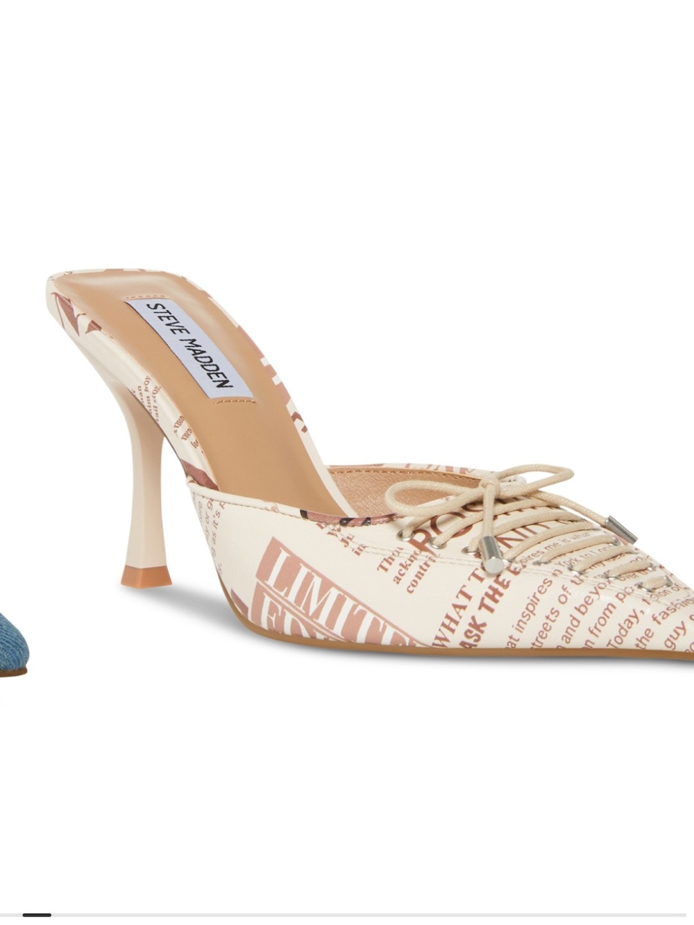 Steve Madden Sz. 9.5 Women's Brianne Stiletto Mule Pumps - News Paper Print-NEW
